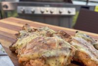Grilled Lemon Pepper Chicken Thighs with Zesty Garlic Parsley Drizzle