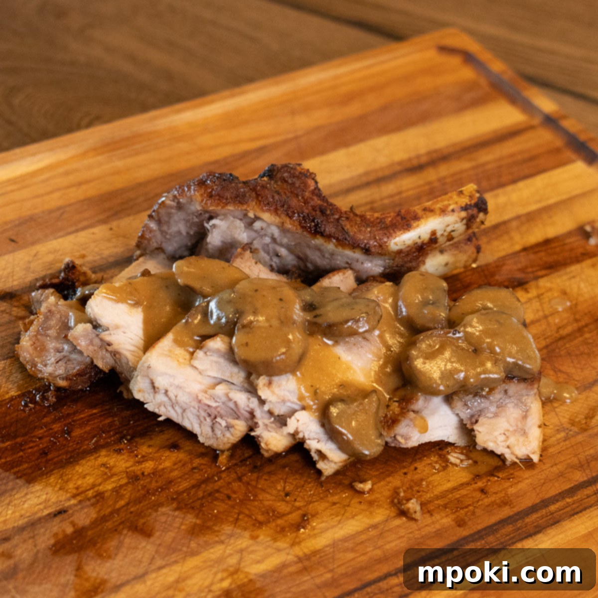 Pan-Seared Double Pork Chop with Velvety Mushroom Gravy 1 featured 6636