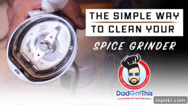 Spice Grinder Cleaning Made Easy 2 A clean spice grinder with small residue after cleaning, showcasing effectiveness