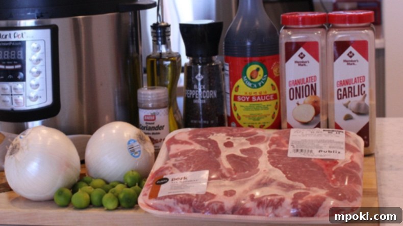 Delicious Instant Pot Pork Bistek Tagalog 3 the ingredients for pork bistek tagalog in the instant pot