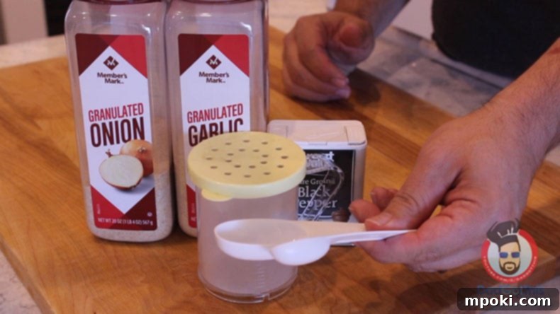 Delicious Instant Pot Pork Bistek Tagalog 5 Garlic Powder and onion poder containers with a shaker and measuring spoons