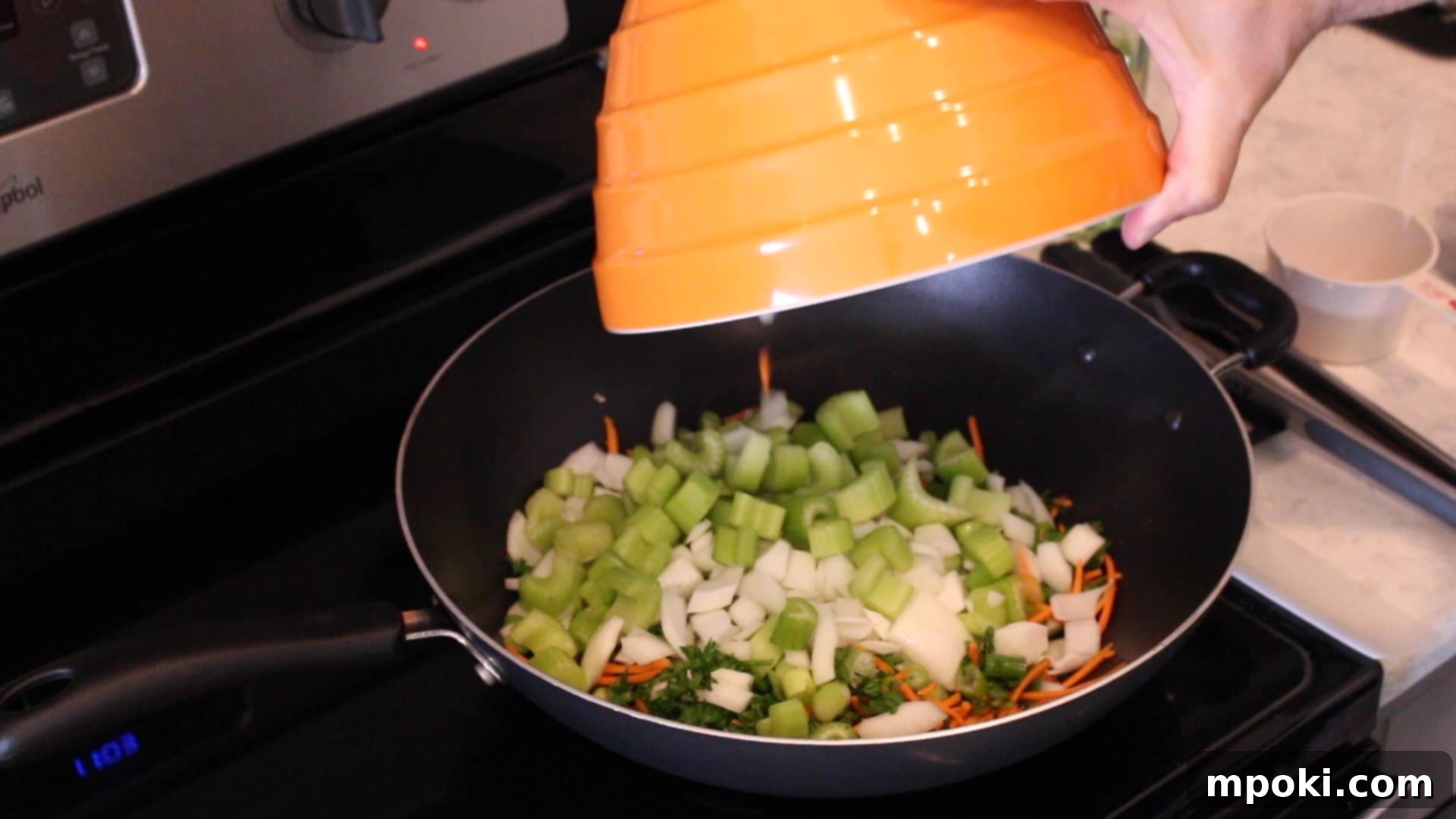 One-Pot Instant Pot Pancit Bihon 7 vegetables in a wok for pancit bihon