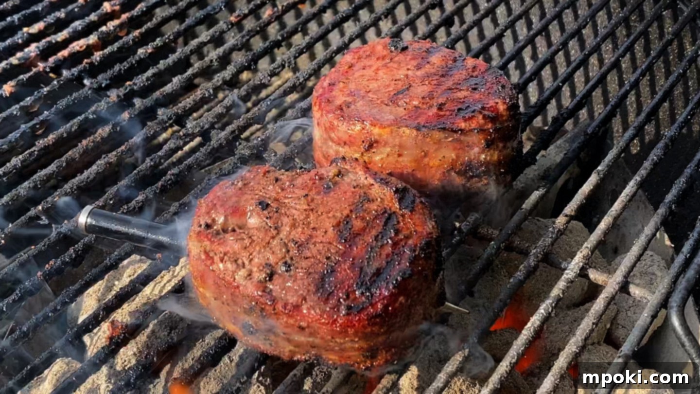 Your Definitive MeatStick Review 2 two filets on a grill with a MeatStick in one
