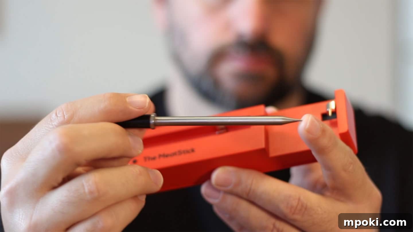 Your Definitive MeatStick Review 4 showing the front probe of the MeatStick