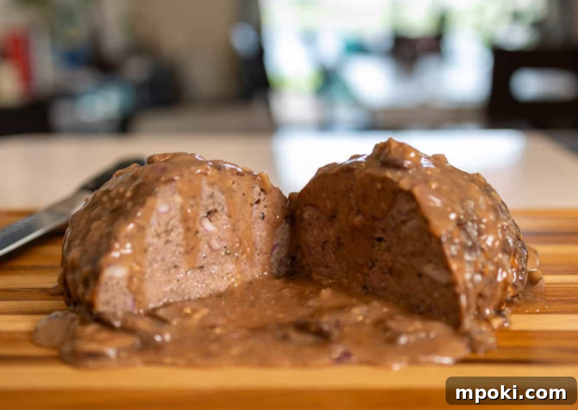 Ninja Woodfire Smoked Meatloaf and Savory Mushroom Gravy 2 Ninja Woodfire Smoked Meatloaf