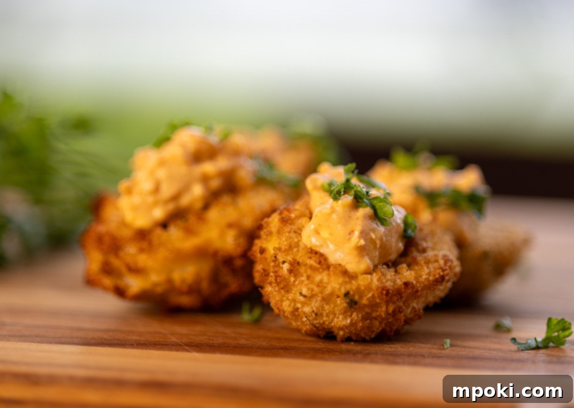 Fire-Kissed, Air-Crisped Deviled Eggs 2 Woodfire Smoked and Air Fried Deviled Eggs. Crispy deviled eggs with a smoky flavor.