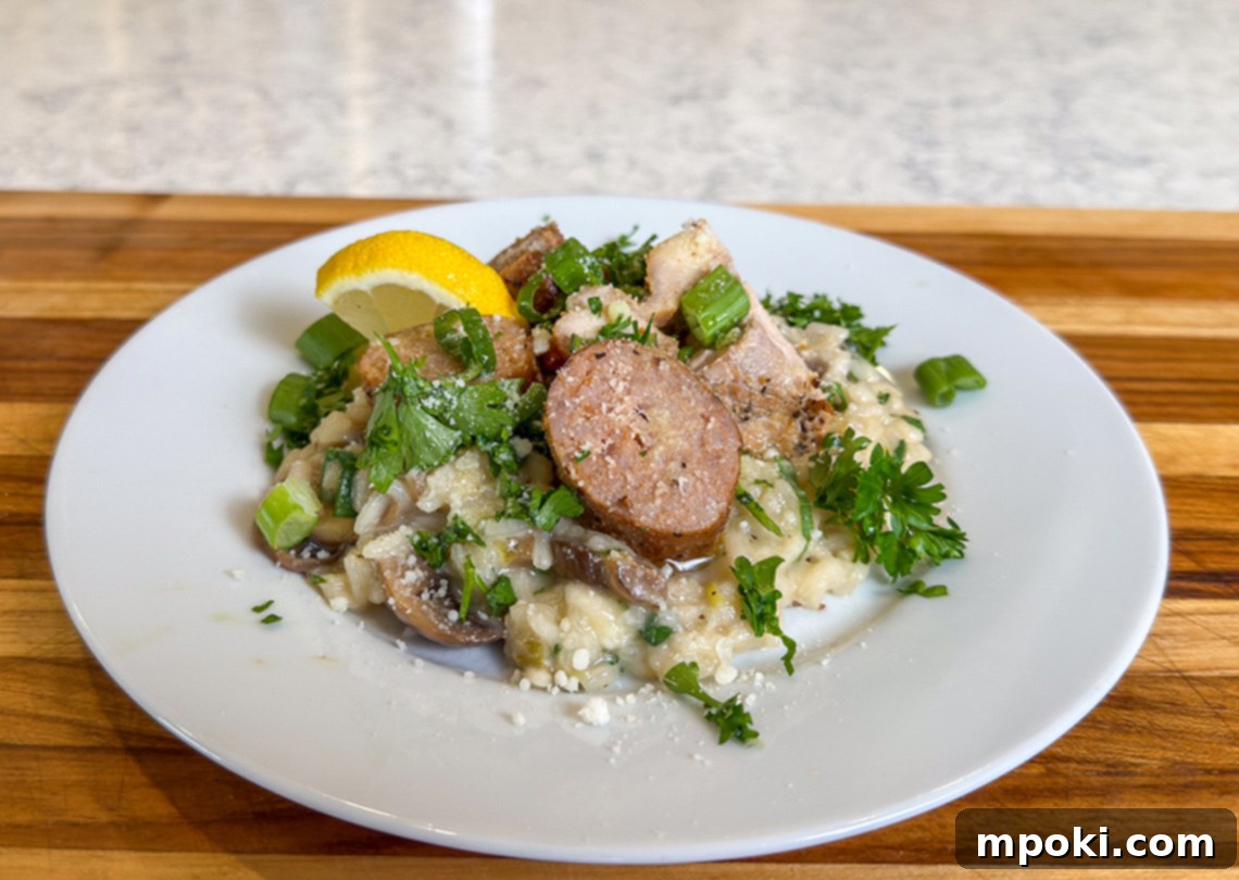 Ember-Kissed Sausage and Chicken Risotto 9 Smoky Chicken & Sausage Risotto: A Woodfire Grill Recipe