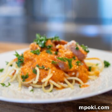 Wood-Fired Smoked Sausage with Velvety Vodka Cream 3 Smoked Woodfire Sausage and Vodka Cream Sauce Pasta