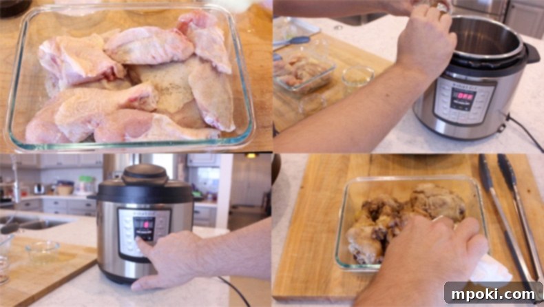 Instant Pot Golden Crispy Chicken Adobo 3 The Steps of how to make filipino chicken adobo in the instant pot.
